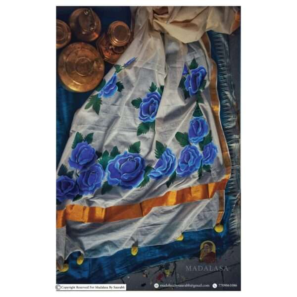 GULAAB Hand Painted Saree - Image 2
