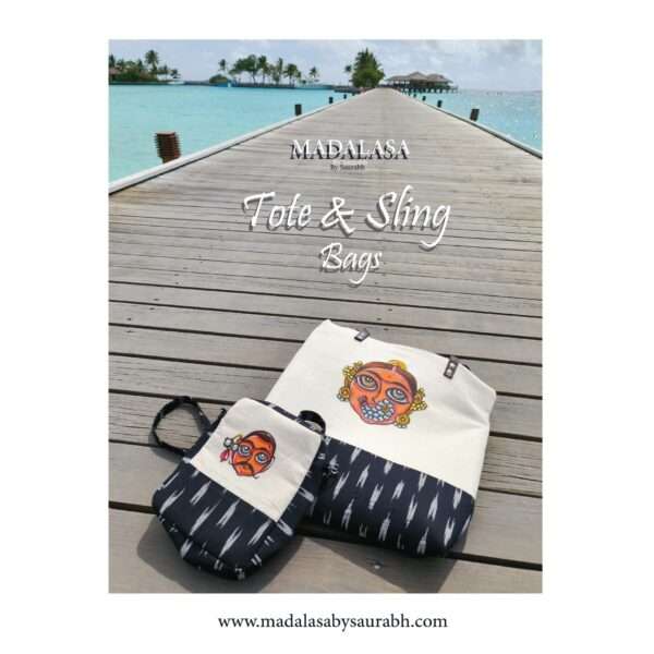 Tote  bag-18×18 inch- Ikat Grey - Image 4