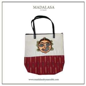 Tote  bag-18×18 inch- Ikat Red