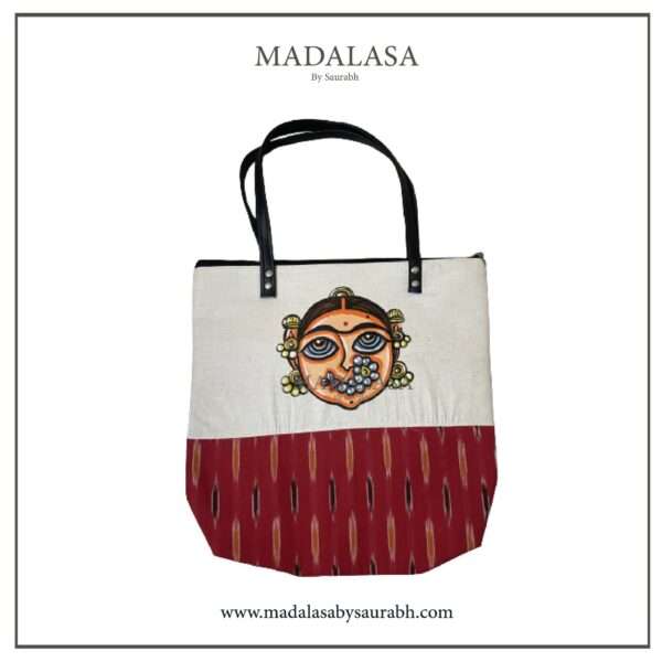 Tote  bag-18×18 inch- Ikat Red