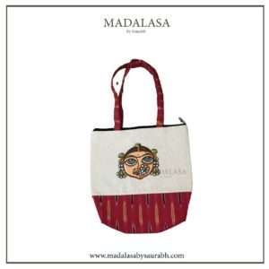 Tote  bag-14×14 inch- Ikat Red