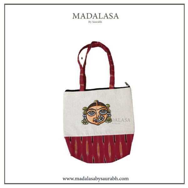 Tote  bag-14×14 inch- Ikat Red