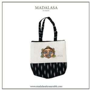 Tote  bag-14×14 inch- Ikat black