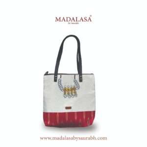 Tote  bag-14×14 inch- Ikat Red-Tanmani