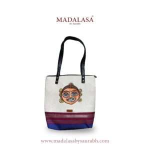 Khun Tote bag- Purple -Face -14X14 inch