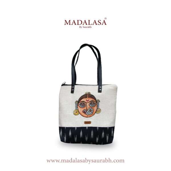 Tote  bag-14×14 inch- Ikat Black -Face