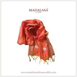 Shiuli Dupatta-Pinkish Orange