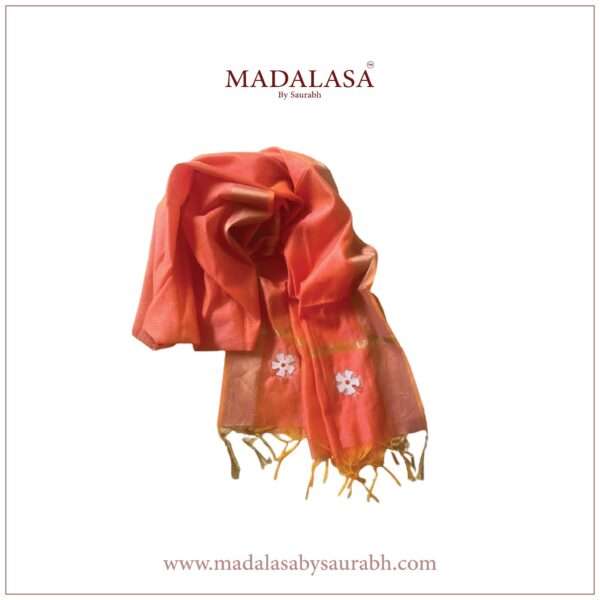 Shiuli Dupatta-Pinkish Orange